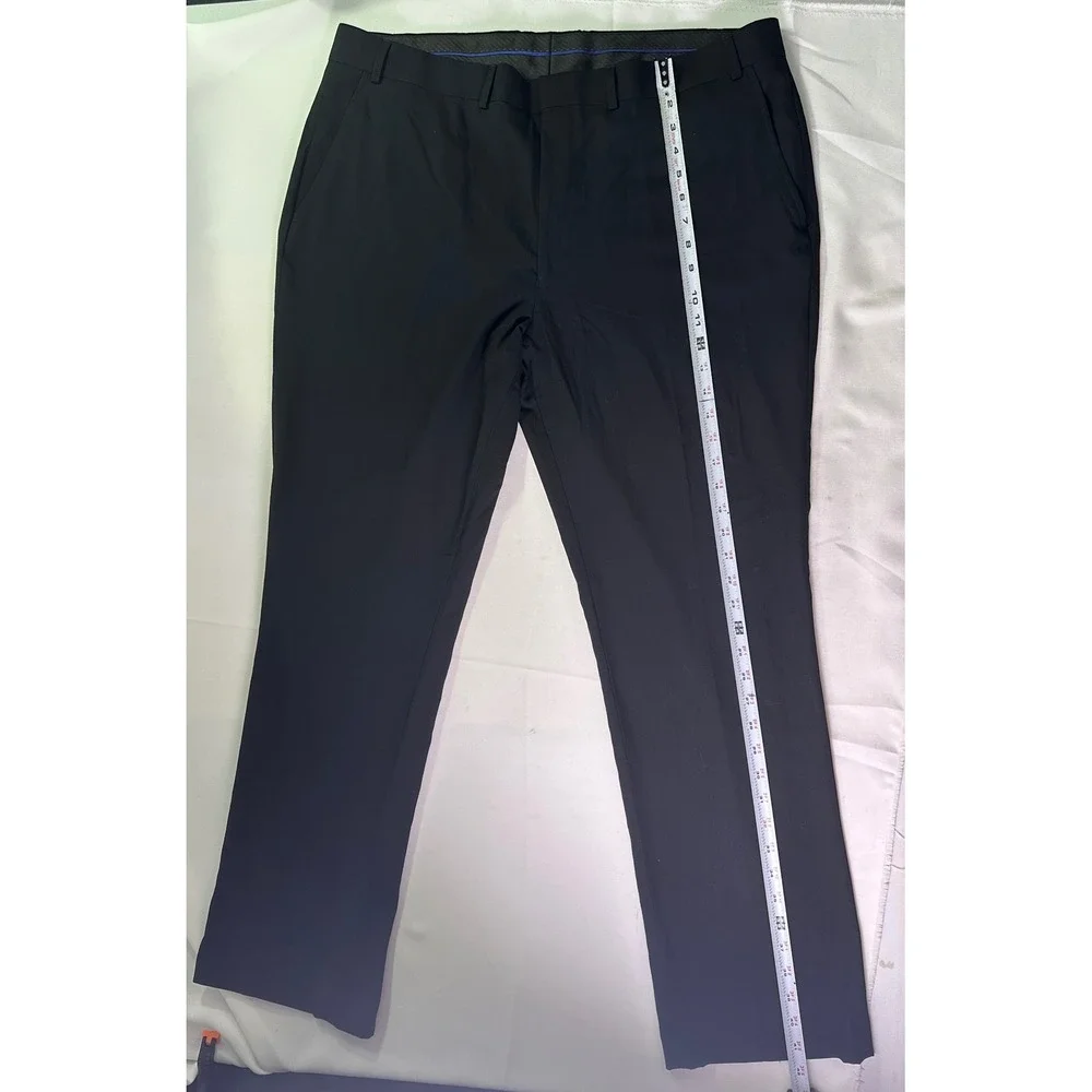 Billy London UK Mens Black Slim Fit Dress Pants 40x32 Suit Trousers Flat Front - Picture 7 of 10